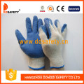 10 калибровочных Бежевый T / C Shell Blue Латекс Рабочие перчатки безопасности (DKL315)